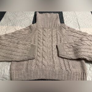 Cozy Cable Knit Sweater - Taupe